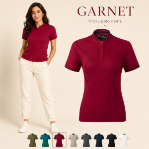 Tricou Polo Damă Malfini Diamond 274 – 100% Bumbac, 215 g/m², Guler Tip Bomber, Croială Cambrată - Img 17