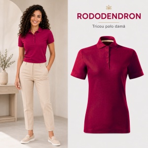 Tricou Polo Damă Malfini Prime GOTS 235 – 100% Bumbac Organic, 200 g/m², Croială Cambrată - Img 15