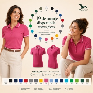 Tricou Polo Damă Malfini Urban 220 – 19 Culori, XS–2XL - Img 10