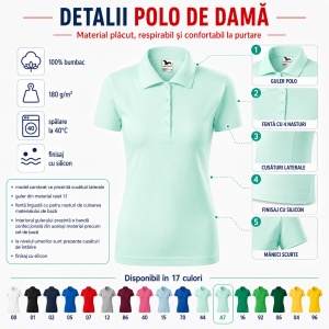 Tricou Polo Damă model simplu tip Tommy - Img 3