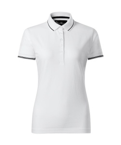 Tricou polo femei cu o dunga la guler de culoare alb