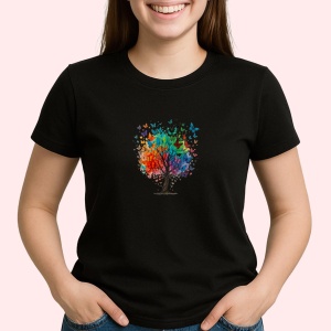 Tricou pom cu fluturi Negru, Copii | Dama | Barbat - Img 3