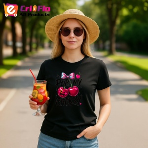 Tricou Pop cireasa mea, Fructe, Copii | Dama, culoare negru - Img 9
