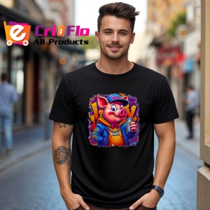 Tricou Porky Pig urban style cu hanorac si text funky Copii | Dama | Barbat Barbat - Img 17
