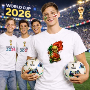 Tricou Portugal World Cup Fifa 2026, din bumbac 100%, tricou alb, Copii | Dama | Barbat - Img 7