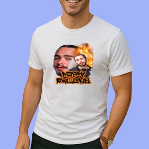 Tricou Post Malone - Flames Style, muzica POP, Dama | Barbat | Copii - Img 2