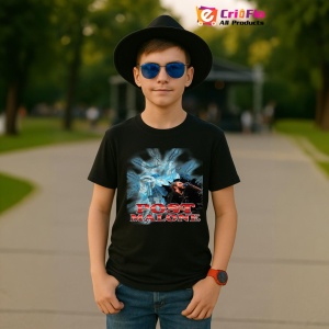 Tricou Post Malone - Ice Theme, muzica RAP, Dama | Barbat | Copii, Culoare Negru - Img 6