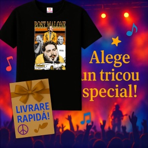 Tricou Post Malone - Yellow Mood, muzica POP, Dama | Barbat | Copii, Culoare Negru - Img 15