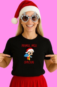 Tricou Primul Meu Craciun Mickey, din bumbac 100% Copii | Dama | Barbat - Img 3