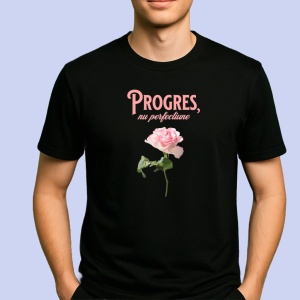 Tricou Progres, nu perfectiune Negru, Copii | Dama | Barbat - Img 2