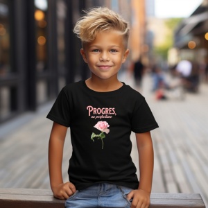 Tricou Progres, nu perfectiune Negru, Copii | Dama | Barbat - Img 5