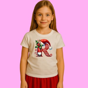 Tricou R Litere Craciun Cu Spiridus Si Caciula Mos, din bumbac 100% Copii | Dama | Barbat - Img 2