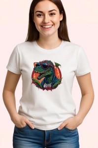 Tricou Raptor cool cu frunze si ochelari stil retro Copii | Dama | Barbat - Img 3