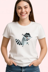 Tricou Raton Hot Furat Bani, din bumbac 100%, tricou alb, Dama | Barbat - Img 3