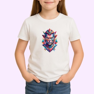 Tricou Rege Geometric Rosu Albastru, Copii | Dama | Barbat - Img 2