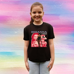 Tricou Rihanna, muzica Pop, Dama | Barbat | Copii, Culoare Negru - Img 4
