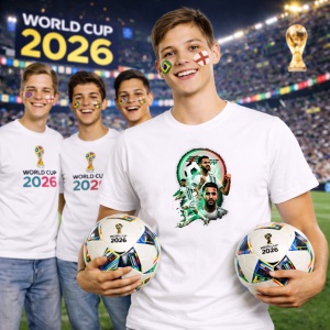 Tricou Riyad Mahrez World Cup Fifa 2026 V3, din bumbac 100%, tricou alb, Copii | Dama | Barbat - Img 7