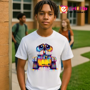 Tricou Robot WALL E stil graffiti personaj animat reinterpretat Copii | Dama | Barbat - Img 5