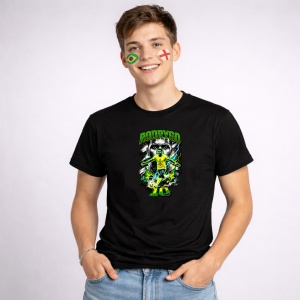 Tricou Rodrygo Brazil World Cup Fifa 2026, din bumbac 100%, tricou negru, Copii | Dama | Barbat