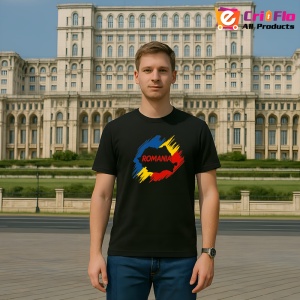 Tricou Romania harta cu text Negru |Colectia Tricouri Romania - Img 3