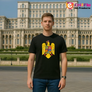 Tricou Romania Stema Negru |Colectia Tricouri Romania - Img 3