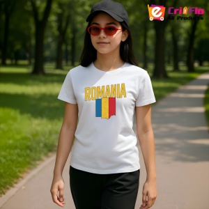 Tricou Romania tricolor old cu text |Colectia Tricouri Romania