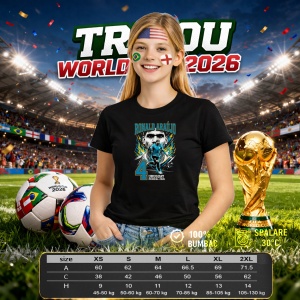 Tricou Ronald Araujo Uruguay World Cup Fifa 2026, din bumbac 100%, tricou negru, Copii | Dama | Barbat - Img 8