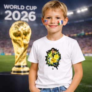 Tricou Ronaldo Nazario Brazil World Cup Fifa 2026, din bumbac 100%, tricou alb, Copii | Dama | Barbat - Img 5