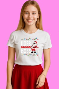 Tricou Santa Biker Lights, din bumbac 100% Copii | Dama | Barbat - Img 3