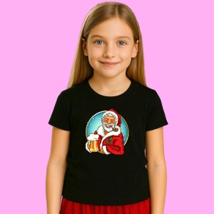 Tricou Santa With Beer, din bumbac 100% Copii | Dama | Barbat