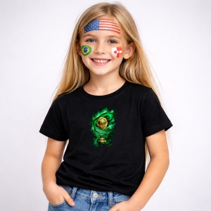 Tricou Saudi World Cup Fifa 2026, din bumbac 100%, tricou negru, Copii | Dama | Barbat