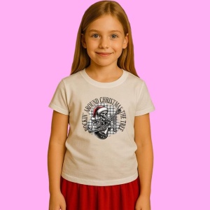 Tricou Schelet Canta Chitara Rockin Around Christmas Tree, din bumbac 100%, tricou alb, Copii | Dama | Barbat - Img 2