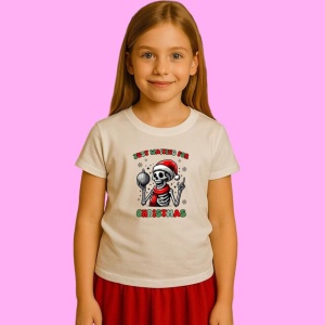 Tricou Schelet Disco Just Waiting For Christmas, din bumbac 100%, tricou alb, Copii | Dama | Barbat - Img 2