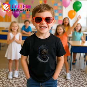 Tricou Schelet vrajitor cu palarie si flacari fundal alb Copii | Dama | Barbat, culoare negru - Img 11