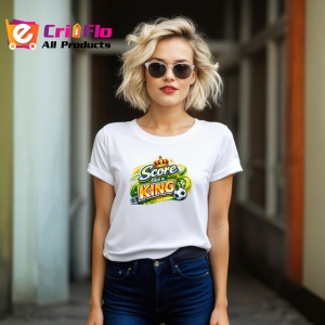Tricou Score Like A King Minge Fotbal Coroana Aurie V1, din bumbac 100% , tricou alb pentru Copii | Dama | Barbat - Img 8