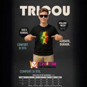 Tricou Senegal Steag Splash Art, Copii | Dama | Barbat, culoare negru - Img 6