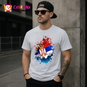 Tricou Serbia Steag Splash Art, Copii | Dama | Barbat - Img 5