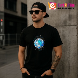 Tricou Sfera Geometrica Cristal, Copii | Dama | Barbat, culoare negru