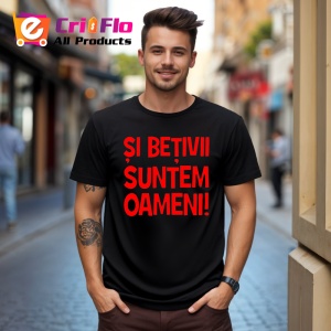Tricou si betivii suntem oameni mesaj comic, Copii | Dama | Barbat , tricou negru - Img 7