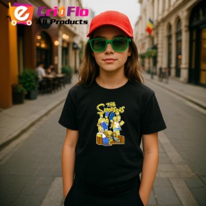 Tricou Simpson familia mare adunata pe canapea in scena comica animata, Copii | Dama | Barbat , tricou negru - Img 5