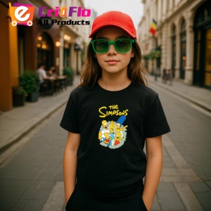 Tricou Simpson familia reunita ridicand mainile in semn de victorie, Copii | Dama | Barbat , tricou negru - Img 5