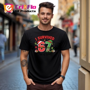 Tricou SIX SEVEN 67 Am Supravietuit Scolii 4, din bumbac 100%, tricou negru, Copii | Dama | Barbat