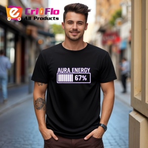 Tricou SIX SEVEN 67 Aura Energie Violet, din bumbac 100%, tricou negru, Copii | Dama | Barbat
