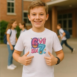 Tricou SIX SEVEN 67 Donut Pop Art, din bumbac 100%, tricou alb, Copii | Dama | Barbat
