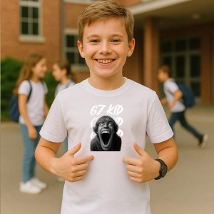 Tricou SIX SEVEN 67 Horror Scream Face, din bumbac 100%, tricou alb, Copii | Dama | Barbat - Img 2