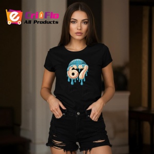 Tricou SIX SEVEN 67 Inghetata Topita, din bumbac 100%, tricou negru, Copii | Dama | Barbat - Img 3