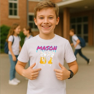Tricou SIX SEVEN 67 Mason Texturat, din bumbac 100%, tricou alb, Copii | Dama | Barbat