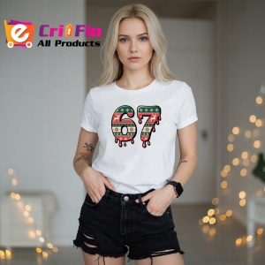 Tricou SIX SEVEN 67 Model Pulover Craciun, din bumbac 100%, tricou alb, Copii | Dama | Barbat - Img 3