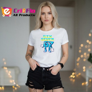 Tricou SIX SEVEN 67 Robot Cartoon Albastru Classic, din bumbac 100%, tricou alb, Copii | Dama | Barbat