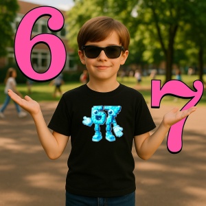 Tricou SIX SEVEN 67 Robot Crystal Blue, din bumbac 100%, tricou negru, Copii | Dama | Barbat - Img 2